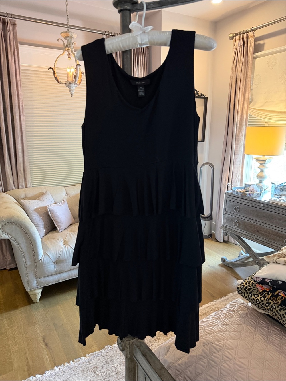 Style & Co. Black Tiered Sleeveless Mini Dress